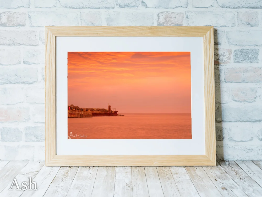 Red Sky Over Staithes Harbour 7 Red Sky Over Staithes Harbour - Ash-Landscape-Frame