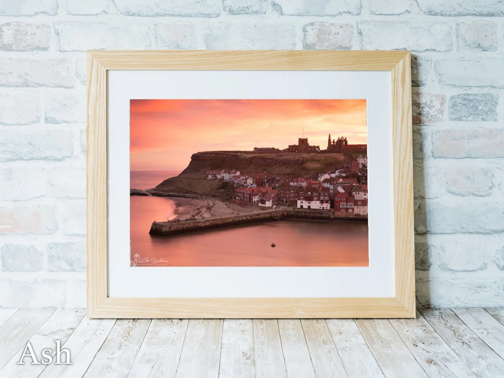 Red Whitby Sunrise 7 Red Whitby Sunrise - Ash-Landscape-Frame