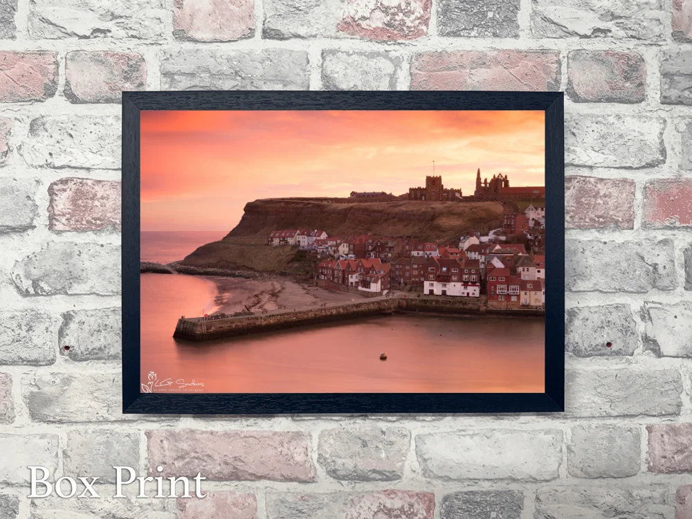 Red Whitby Sunrise 4 Red Whitby Sunrise - Landscape-Box-Print