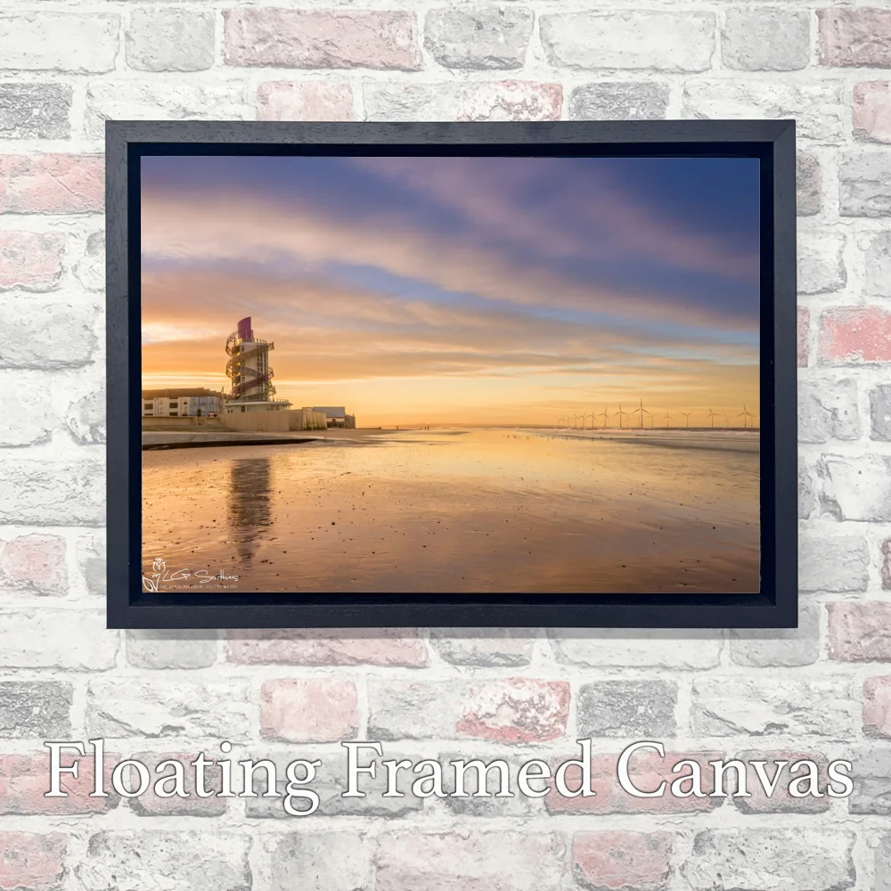 Redcar Pier And Beach Sunset 3 Redcar Pier And Beach Sunset - Landscape-Float-Frame-Canvas