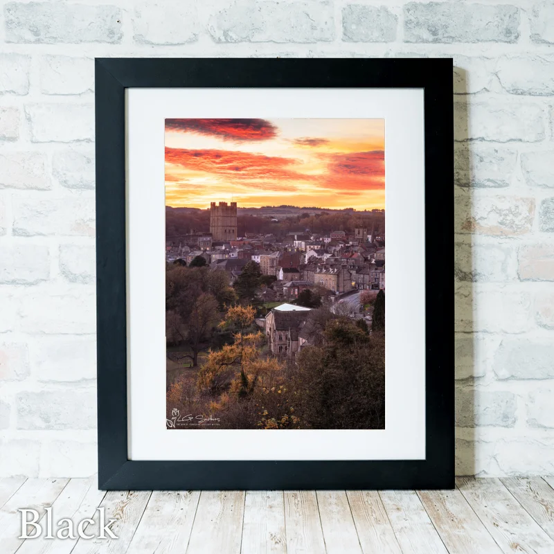 Richmond North Yorkshire Sunset 3 Richmond North Yorkshire Sunset - Black-Portrait-Frame