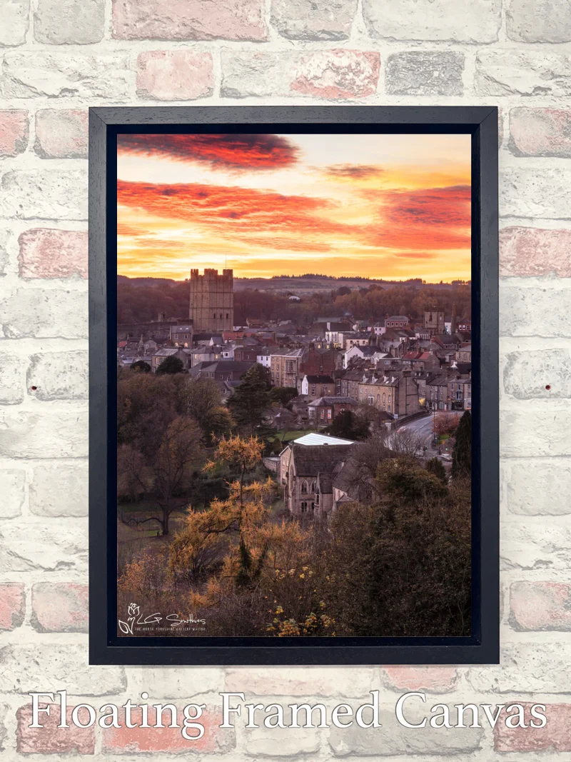 Richmond North Yorkshire Sunset 7 Richmond North Yorkshire Sunset - Float-Frame-Canvas-Portrait