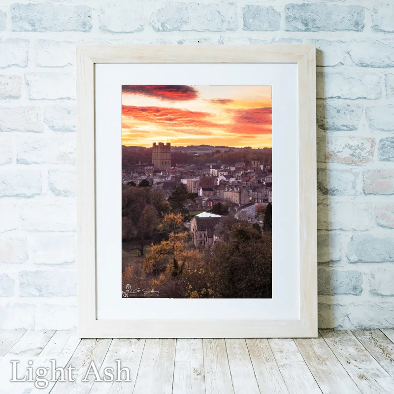 Richmond North Yorkshire Sunset 2 Richmond North Yorkshire Sunset - Light-Ash-Portrait-Frame