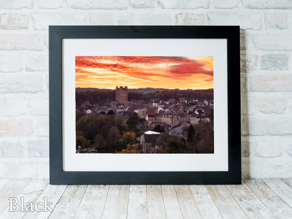 Richmond Yorkshire Sunset 6 Richmond Yorkshire Sunset - Black-Landscape-Frame