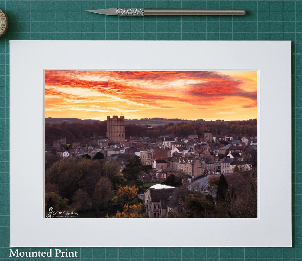 Richmond Yorkshire Sunset 2 Richmond Yorkshire Sunset - Landscape-Mounted-Print