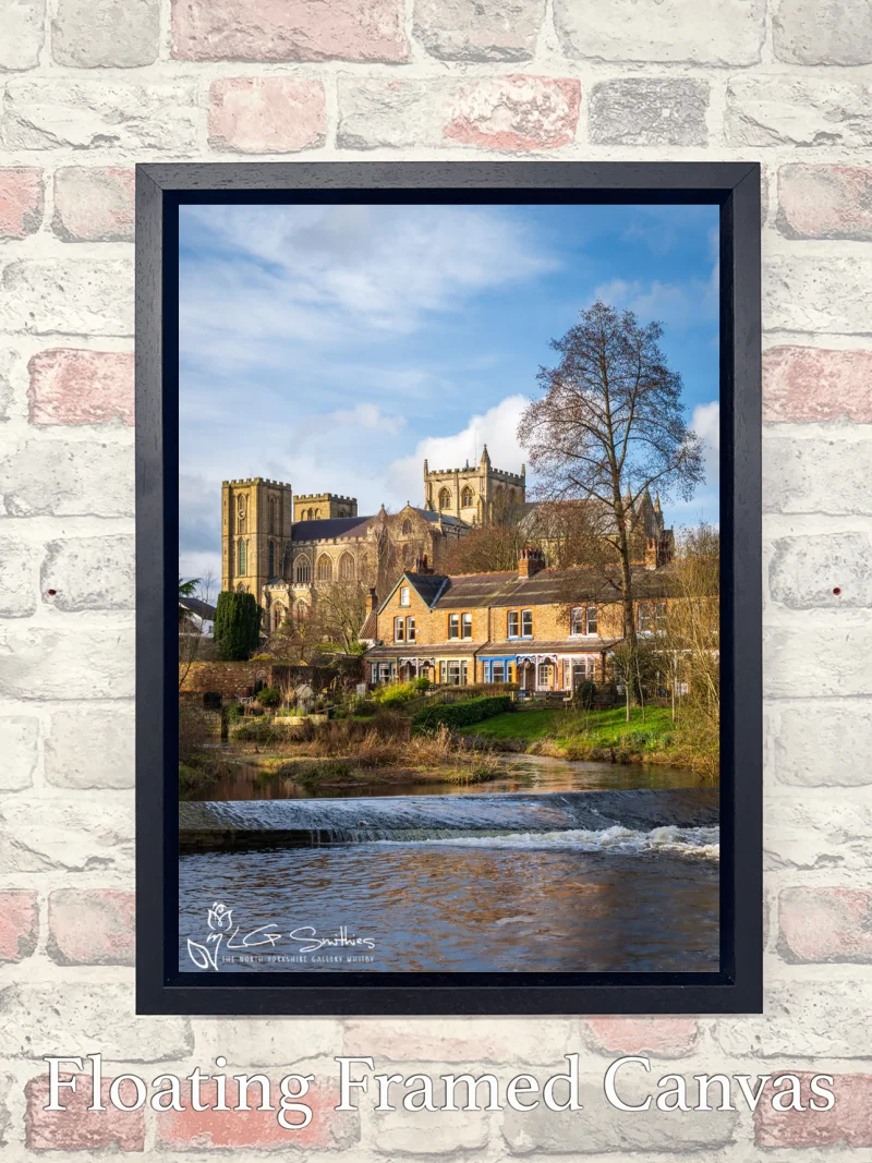 Ripon Cathedral Across the River Skell 7 Ripon Cathedral Across the River Skell - Float-Frame-Canvas-Portrait