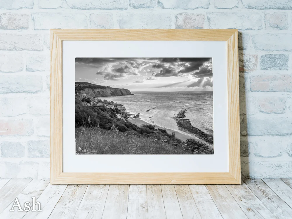 Robin Hood's Bay Black and White 7 Robin Hood's Bay Black and White - Ash-Landscape-Frame