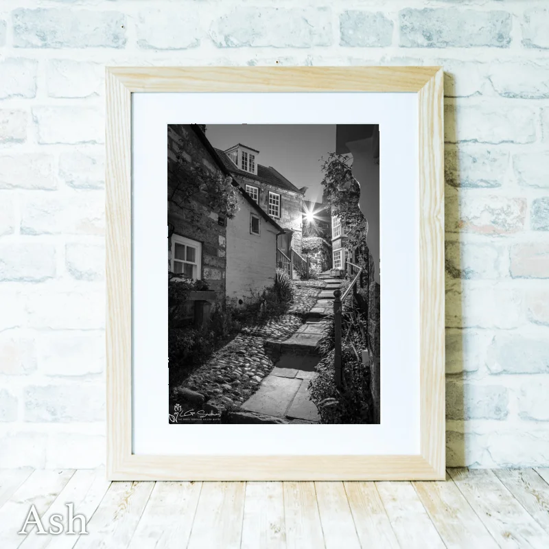 Robin Hood's Bay Cottages At Night 4 Robin Hood's Bay Cottages At Night - Ash-Portrait-Frame