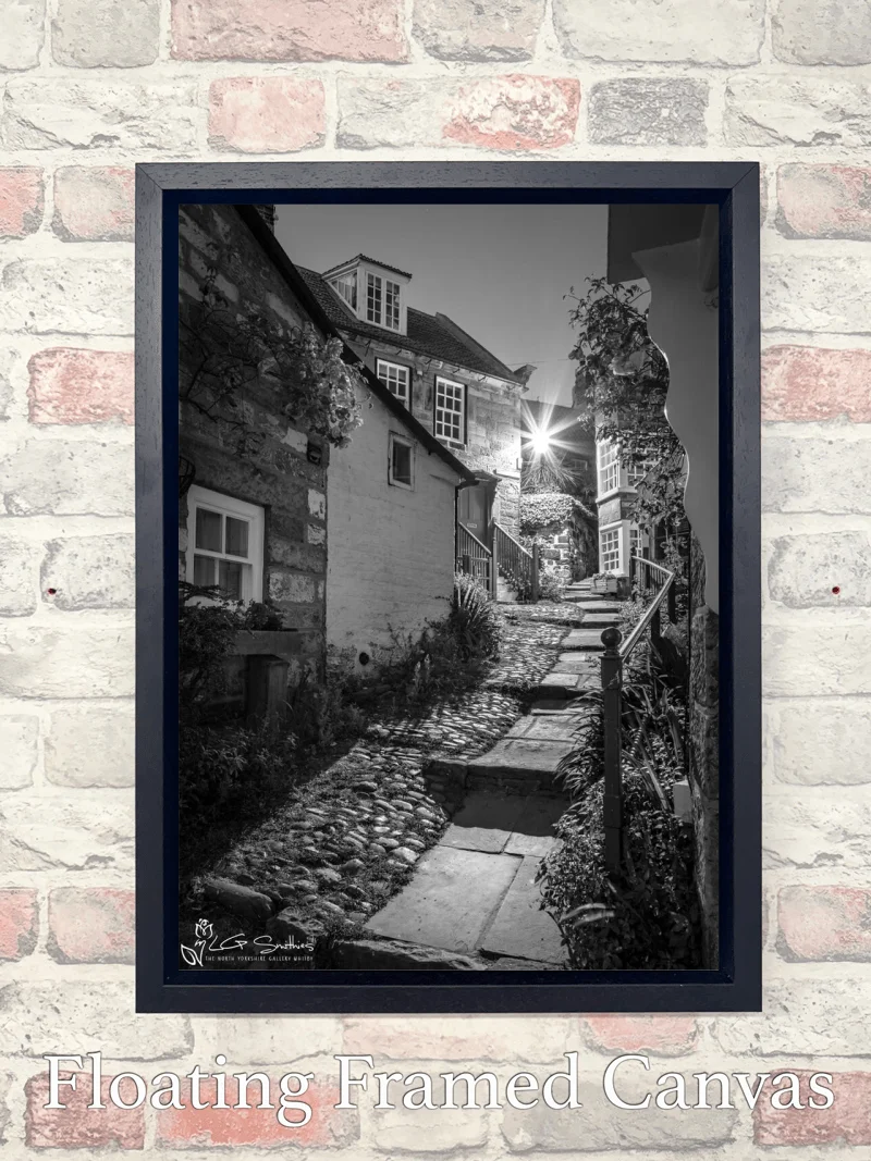 Robin Hood's Bay Cottages At Night 7 Robin Hood's Bay Cottages At Night - Float-Frame-Canvas-Portrait