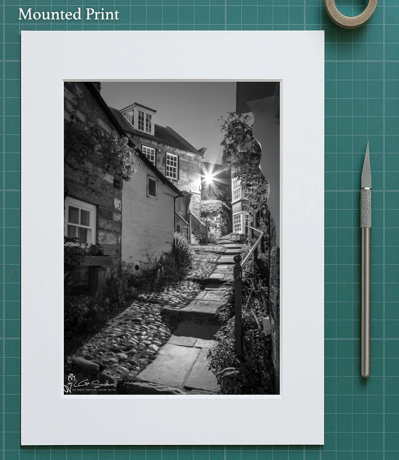 Robin Hood's Bay Cottages At Night 5 Robin Hood's Bay Cottages At Night - Mounted-Print-Portrait