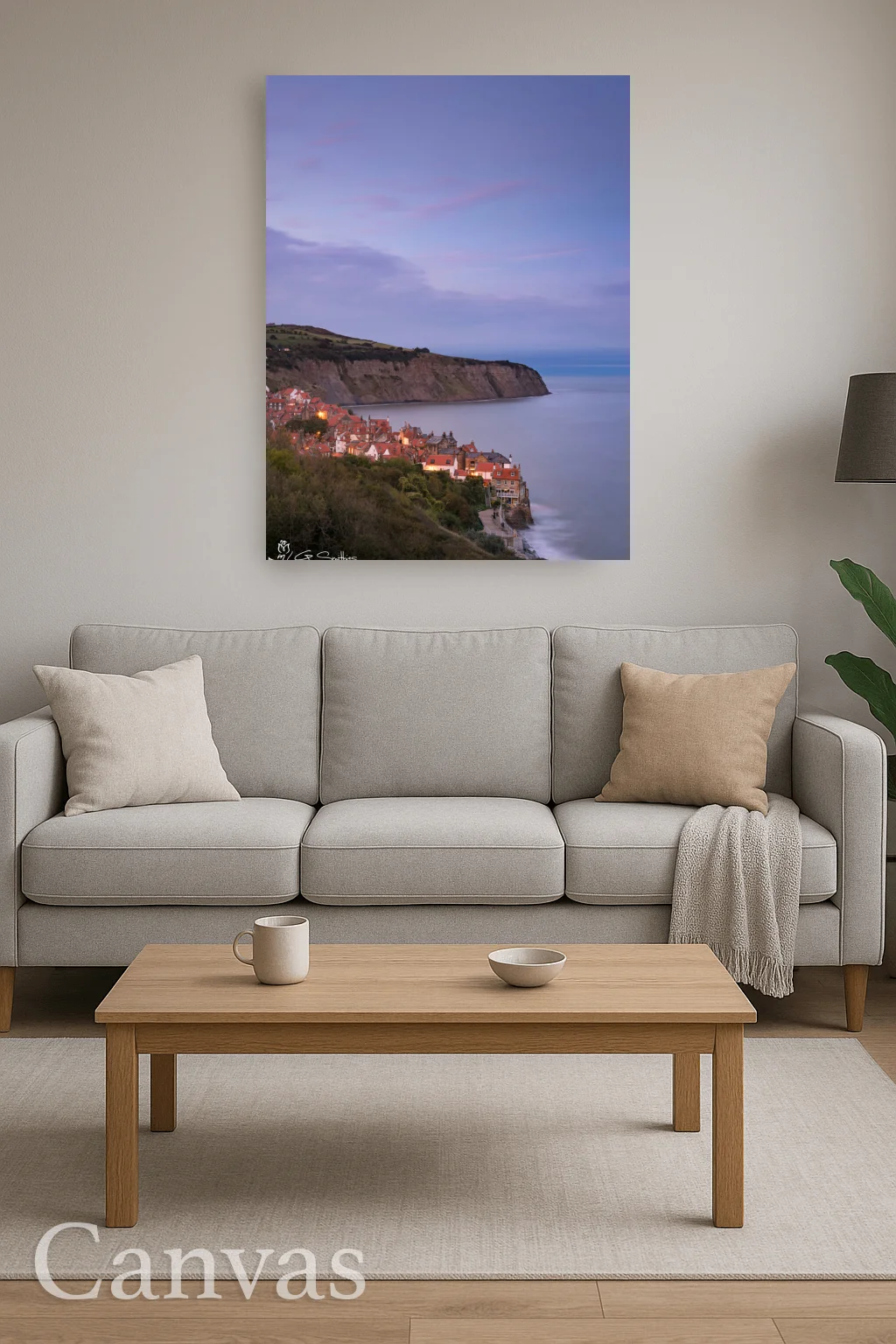 Robin Hood's Bay Cottages at Night 8 Robin Hood's Bay Cottages at Night - Wall-art-for-living-room-portrait