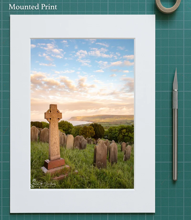 Robin Hood's Bay From Old St Stephen's Church 5 Robin Hood's Bay From Old St Stephen's Church - Mounted-Print-Portrait