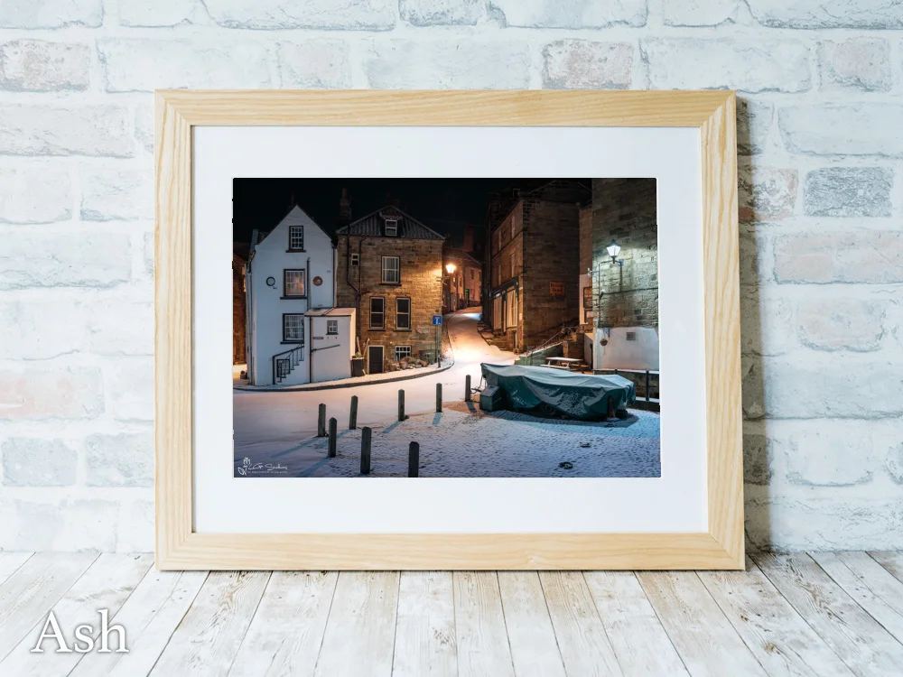 Robin Hoods Bay Snow At The Dock 7 Robin Hoods Bay Snow At The Dock - Ash-Landscape-Frame