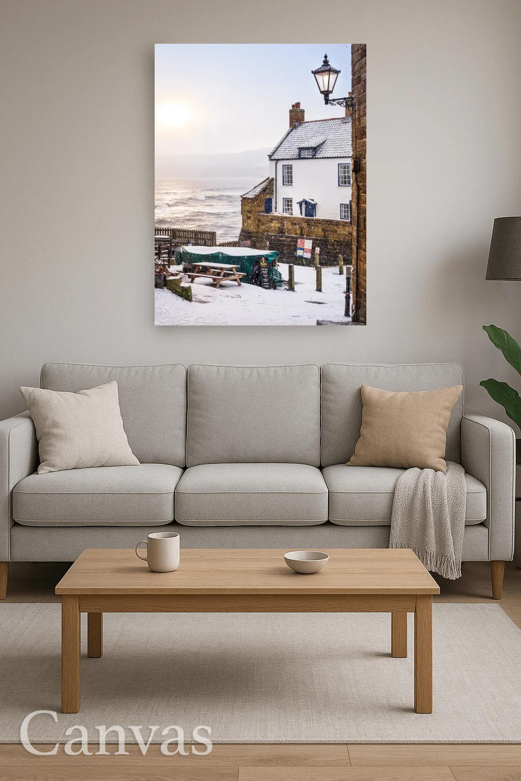Robin Hoods Bay Snow Storm 8 Robin Hoods Bay Snow Storm - Wall-art-for-living-room-portrait
