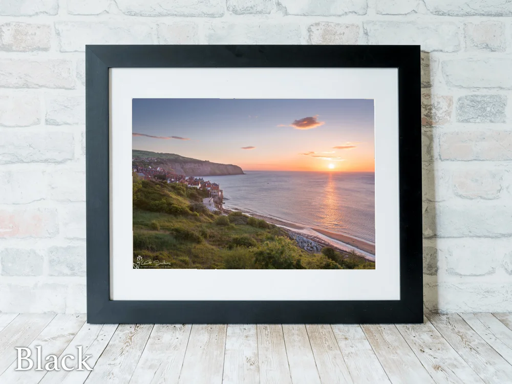 Robin Hood's Bay Summer Sunrise 6 Robin Hood's Bay Summer Sunrise - Black-Landscape-Frame