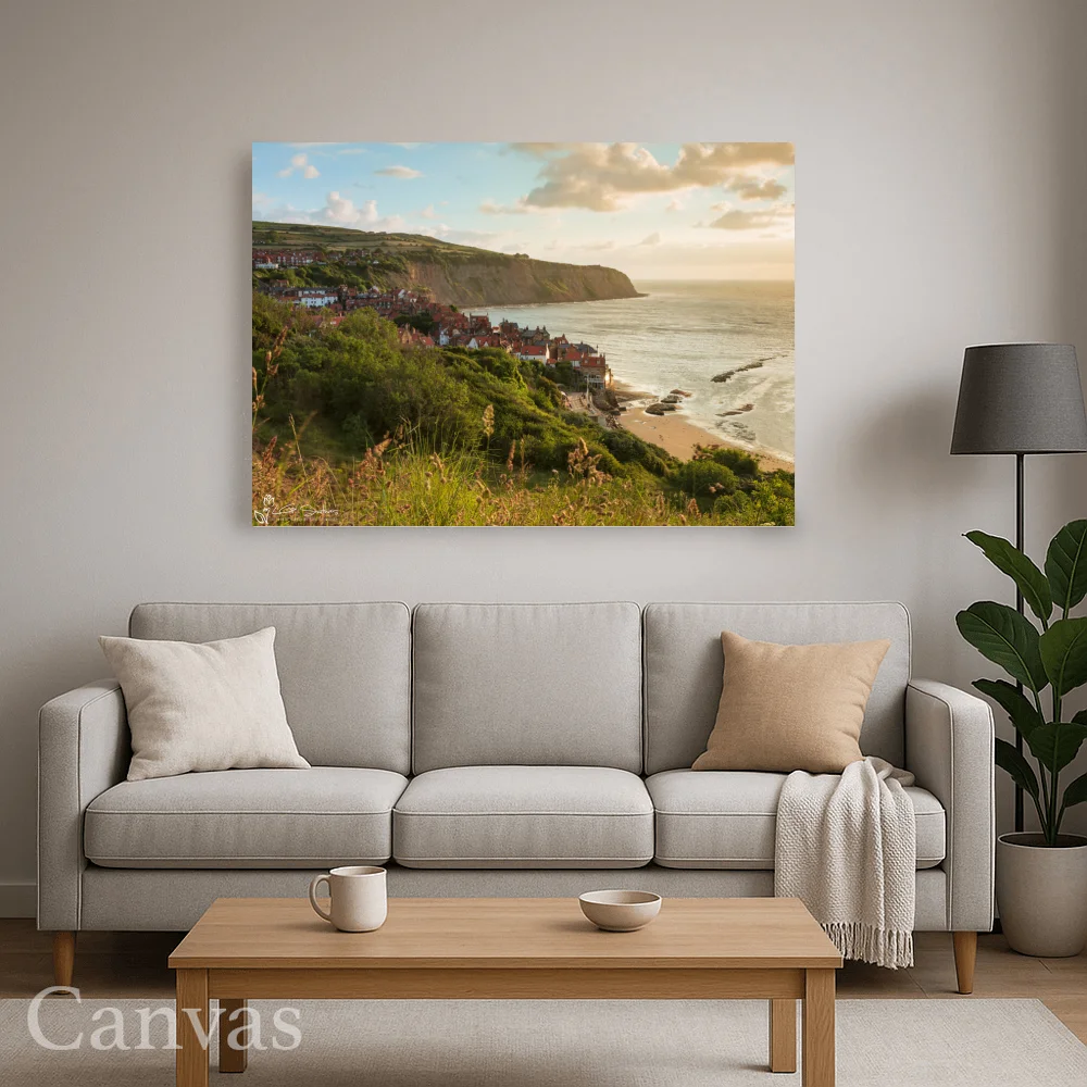 Robin Hood's Bay Village On A Beautiful Summers Morning 8 Robin Hood's Bay Village On A Beautiful Summers Morning - Wall-art-for-living-room-landscape