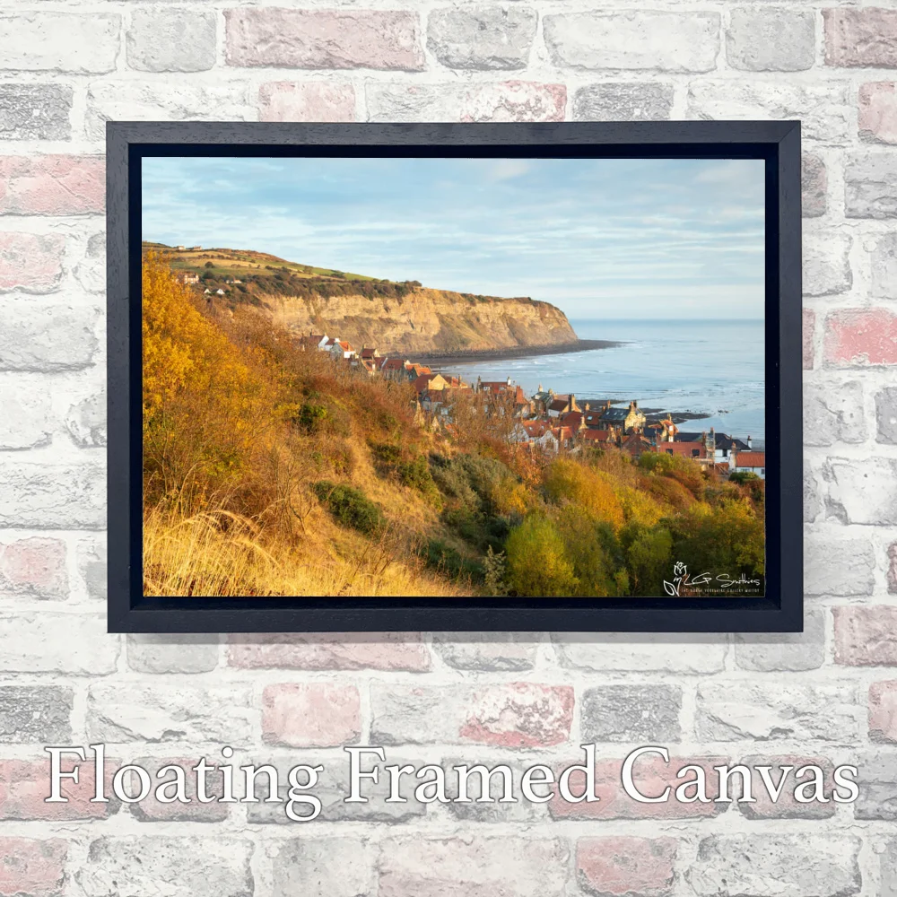 Roof Tops Robin Hood's Bay 3 Roof Tops Robin Hood's Bay - Landscape-Float-Frame-Canvas