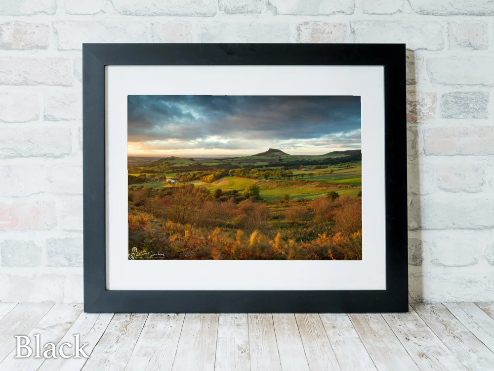 Roseberry Topping Autumn Sunset 6 Roseberry Topping Autumn Sunset - Black-Landscape-Frame