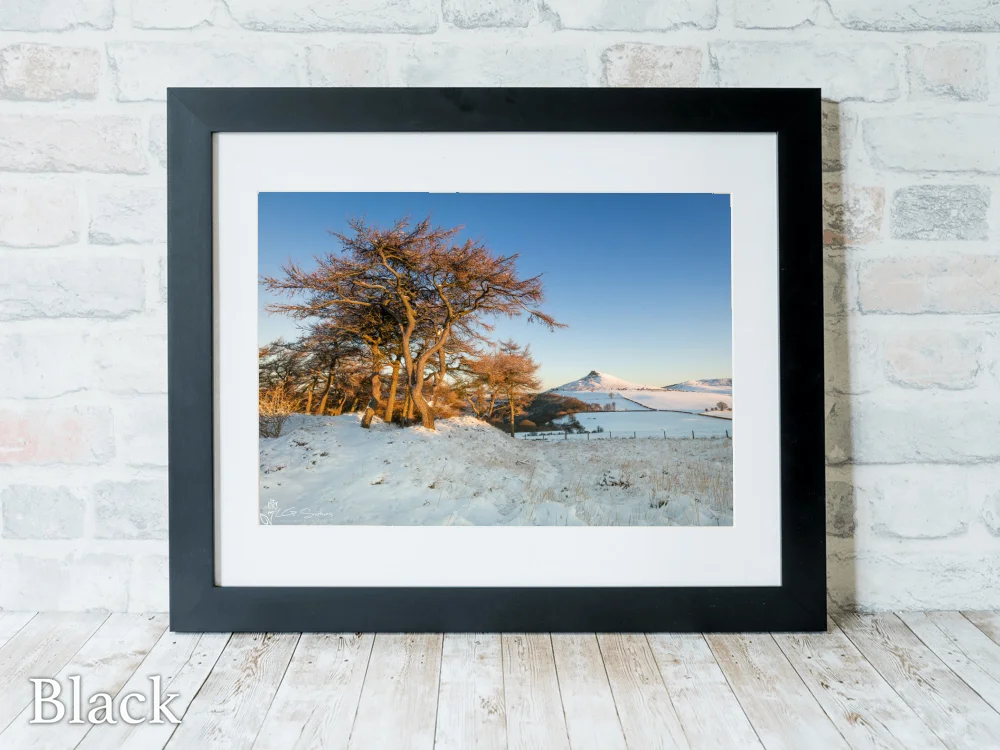 Roseberry Topping From Cliff Ridge Winter Sunrise 6 Roseberry Topping From Cliff Ridge Winter Sunrise - Black-Landscape-Frame