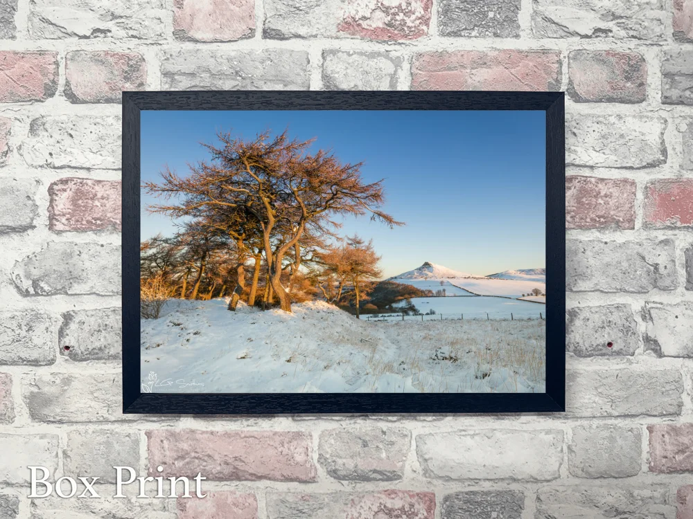 Roseberry Topping From Cliff Ridge Winter Sunrise 4 Roseberry Topping From Cliff Ridge Winter Sunrise - Landscape-Box-Print
