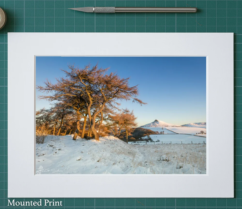 Roseberry Topping From Cliff Ridge Winter Sunrise 2 Roseberry Topping From Cliff Ridge Winter Sunrise - Landscape-Mounted-Print