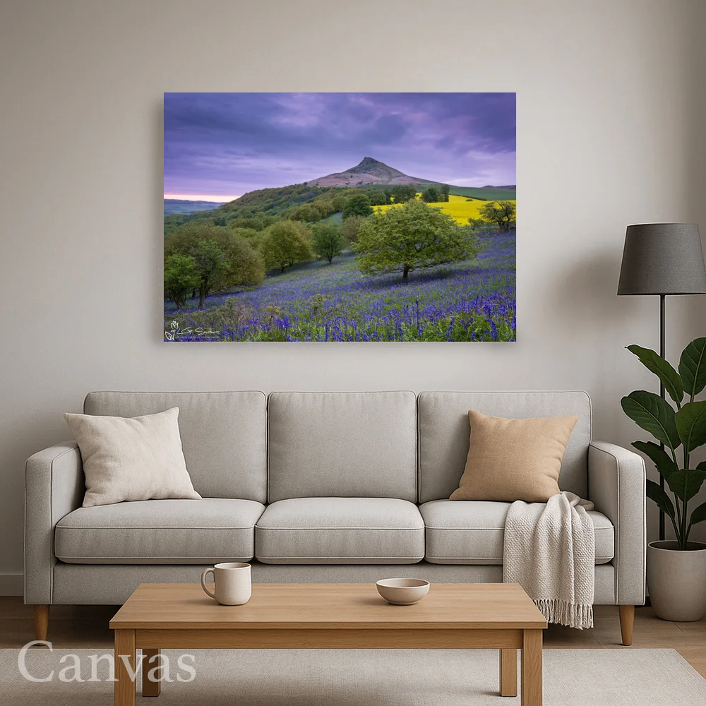 Roseberry Topping Morning Bluebells 8 Roseberry Topping Morning Bluebells - Wall-art-for-living-room-landscape