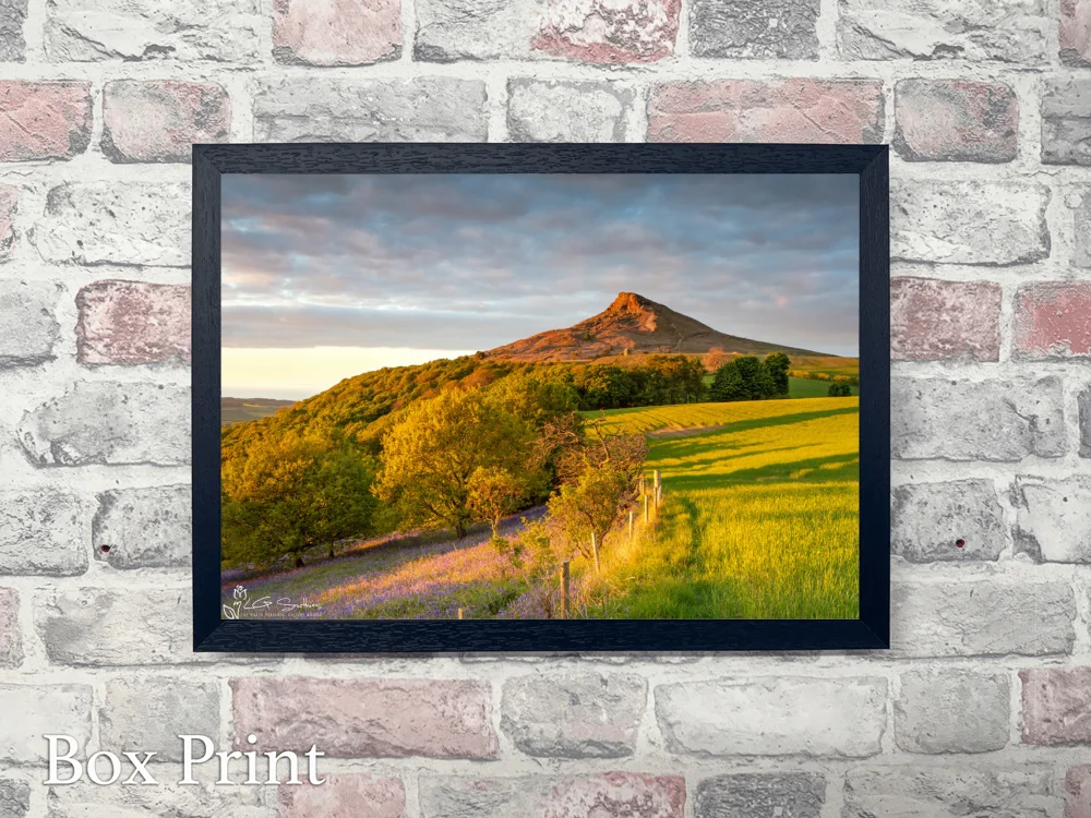 Roseberry Topping Sunset From Cliff Ridge Hill 4 Roseberry Topping Sunset From Cliff Ridge Hill - Landscape-Box-Print
