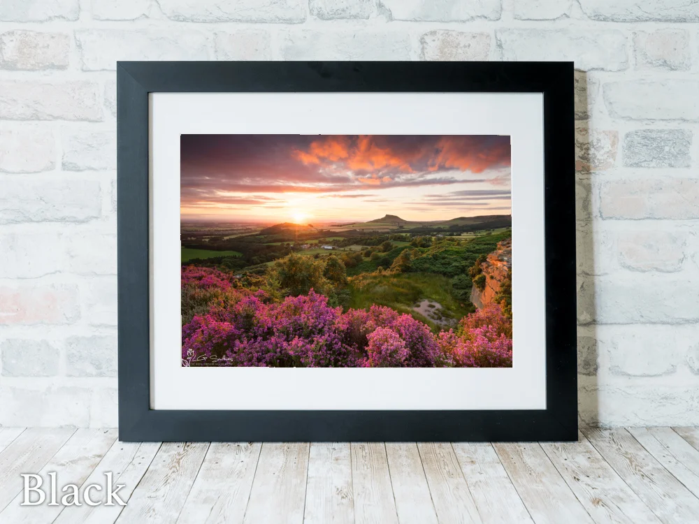 Roseberry Topping Sunset From Cockshaw Hill 6 Roseberry Topping Sunset From Cockshaw Hill - Black-Landscape-Frame