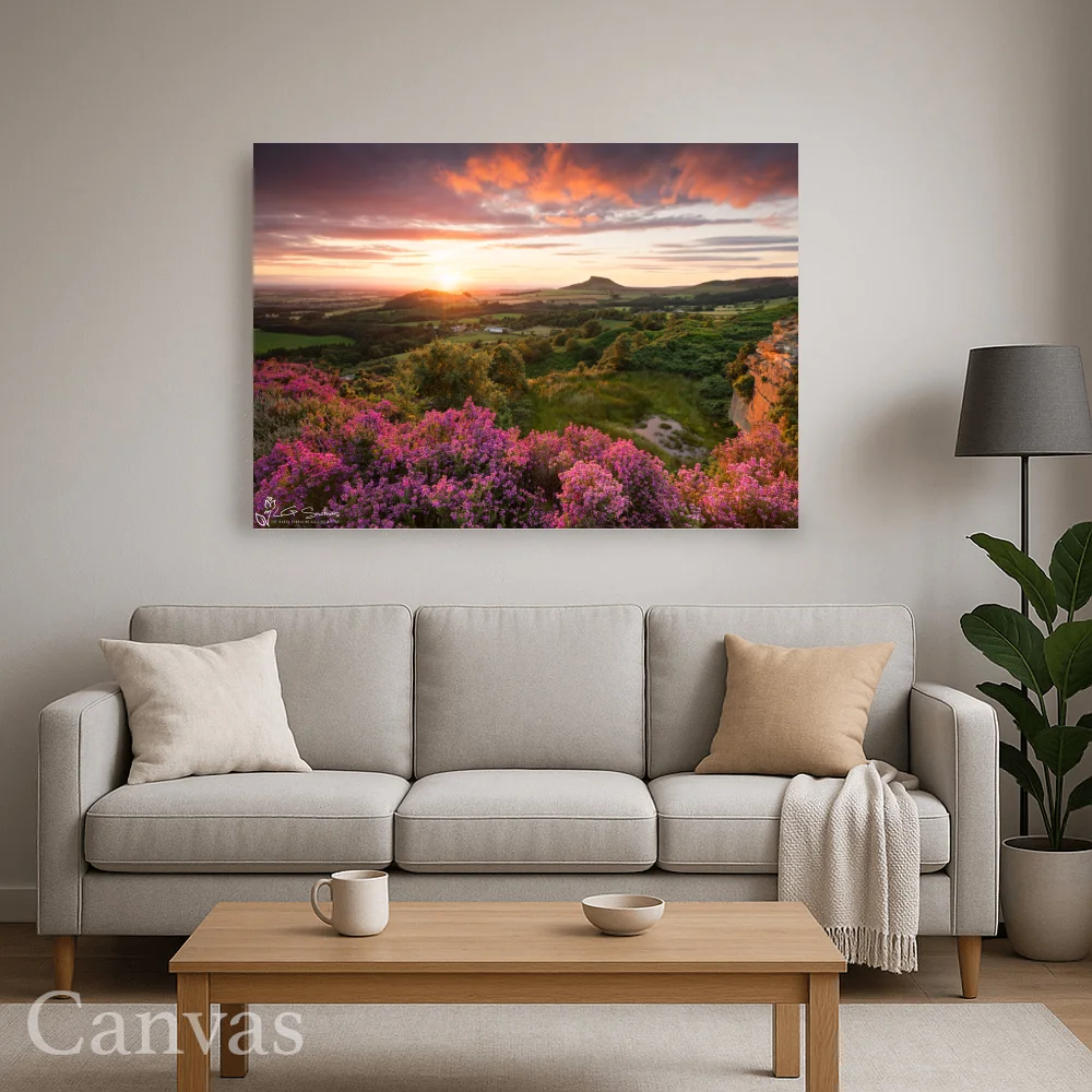 Roseberry Topping Sunset From Cockshaw Hill 8 Roseberry Topping Sunset From Cockshaw Hill - Wall-art-for-living-room-landscape