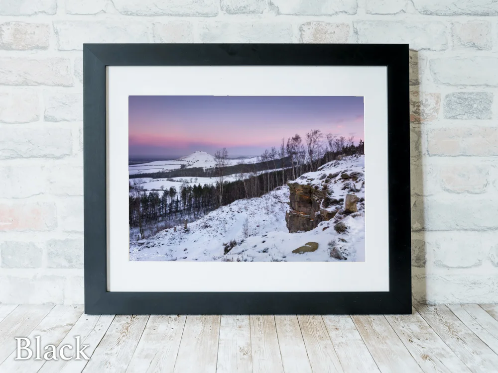 Roseberry Topping Winter Dawn 6 Roseberry Topping Winter Dawn - Black-Landscape-Frame