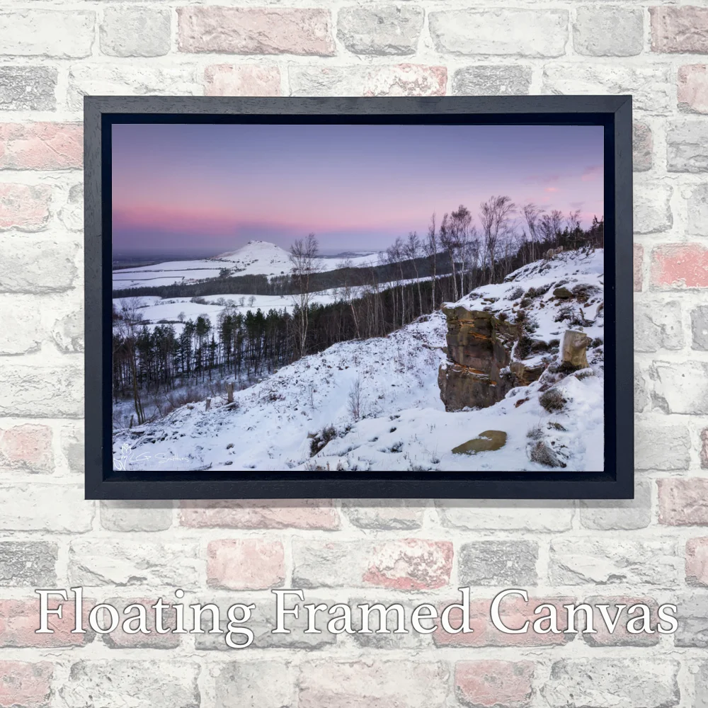 Roseberry Topping Winter Dawn 3 Roseberry Topping Winter Dawn - Landscape-Float-Frame-Canvas