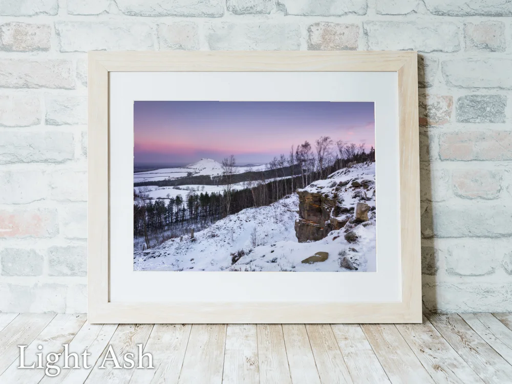 Roseberry Topping Winter Dawn 5 Roseberry Topping Winter Dawn - Light-Ash-Landscape-Frame