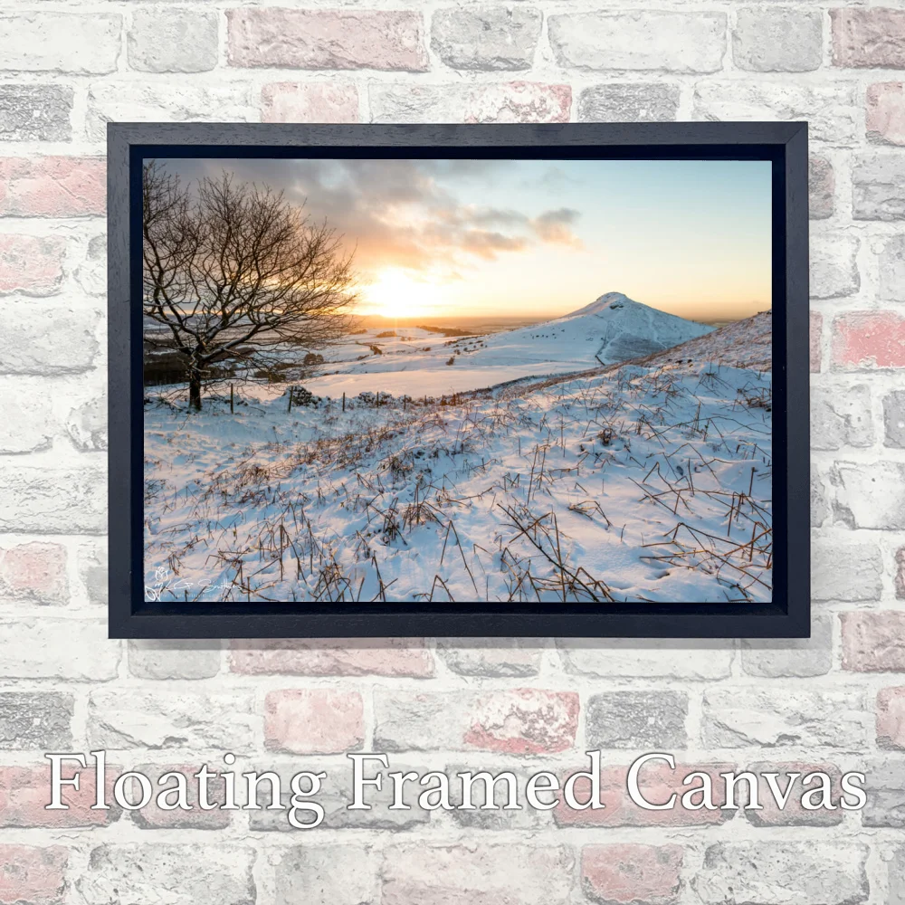 Roseberry Topping Winter Sunset 3 Roseberry Topping Winter Sunset - Landscape-Float-Frame-Canvas