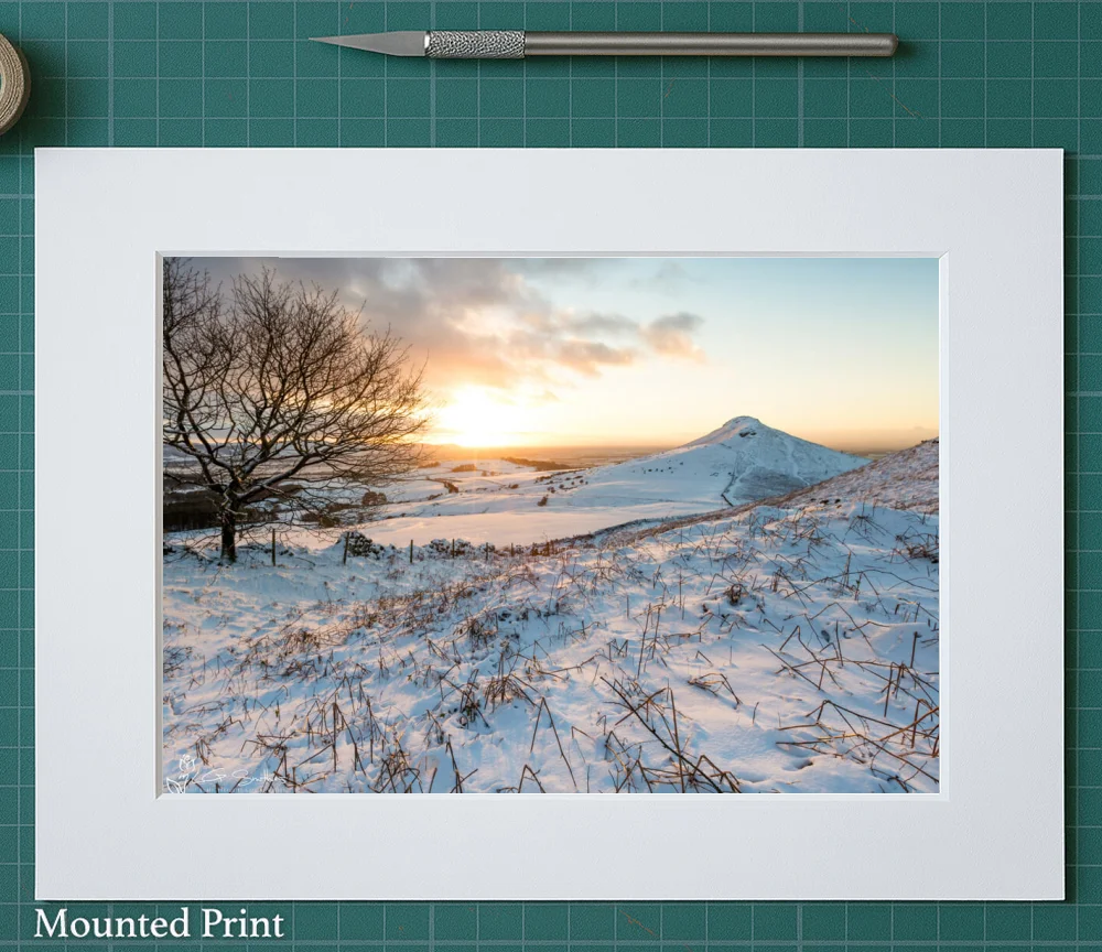 Roseberry Topping Winter Sunset 2 Roseberry Topping Winter Sunset - Landscape-Mounted-Print