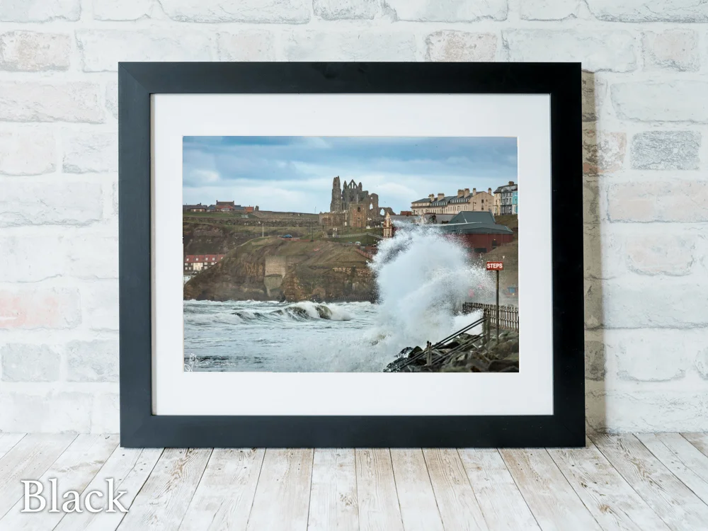 Rough Sea At Whitby 6 Rough Sea At Whitby - Black-Landscape-Frame
