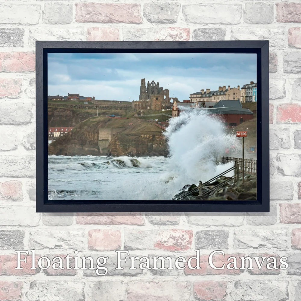 Rough Sea At Whitby 3 Rough Sea At Whitby - Landscape-Float-Frame-Canvas