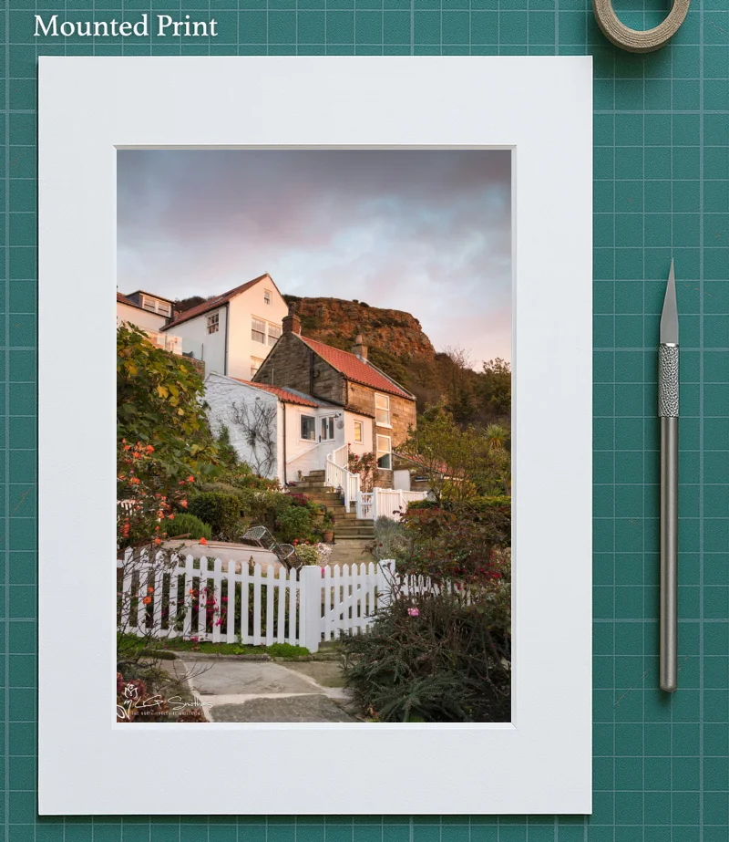 Runswick Bay Cottages 5 Runswick Bay Cottages - Mounted-Print-Portrait