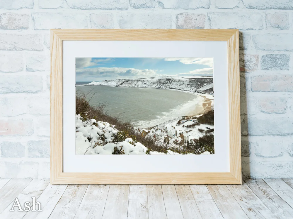 Runswick Bay To Kettleness Covered In Snow 7 Runswick Bay To Kettleness Covered In Snow - Ash-Landscape-Frame