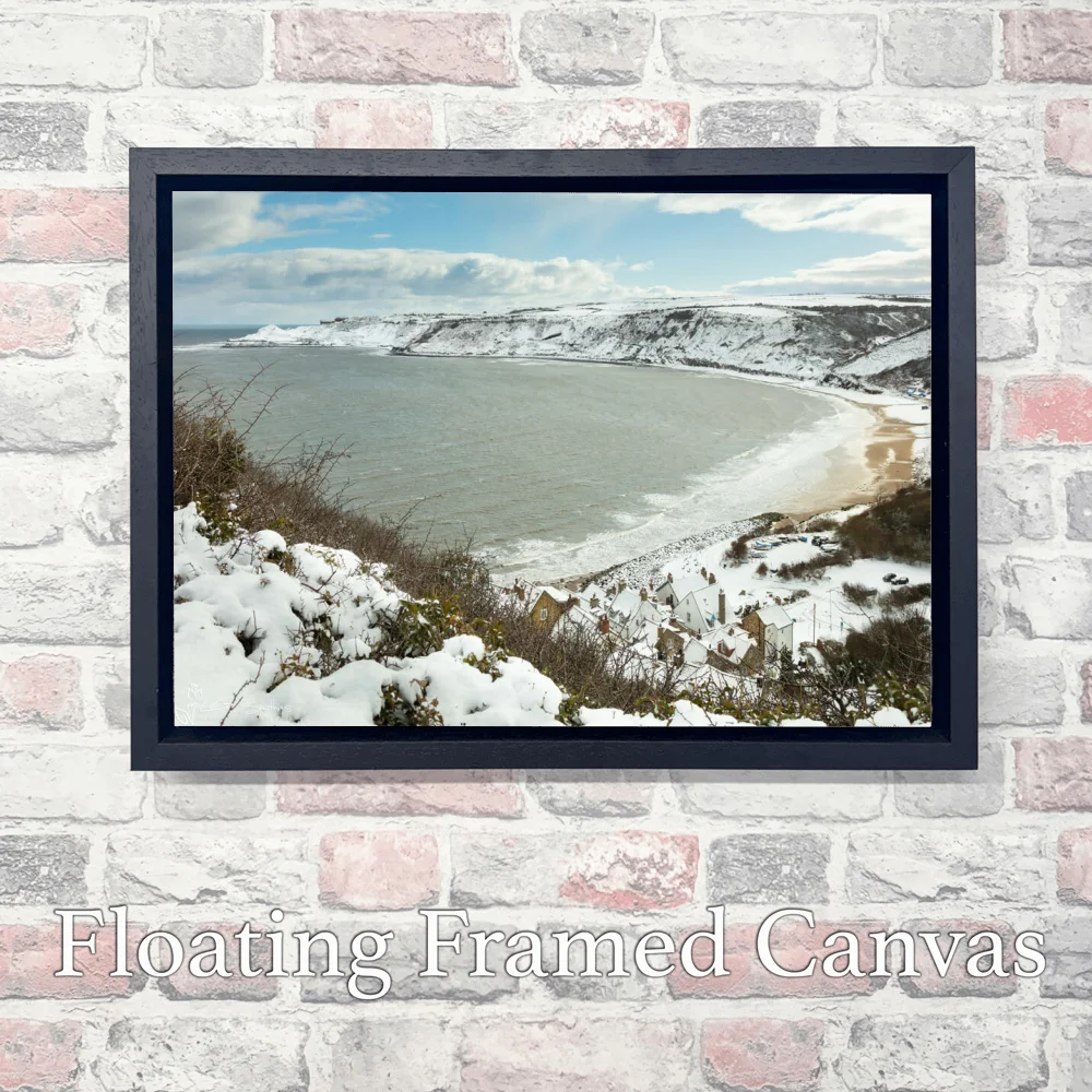Runswick Bay To Kettleness Covered In Snow 3 Runswick Bay To Kettleness Covered In Snow - Landscape-Float-Frame-Canvas