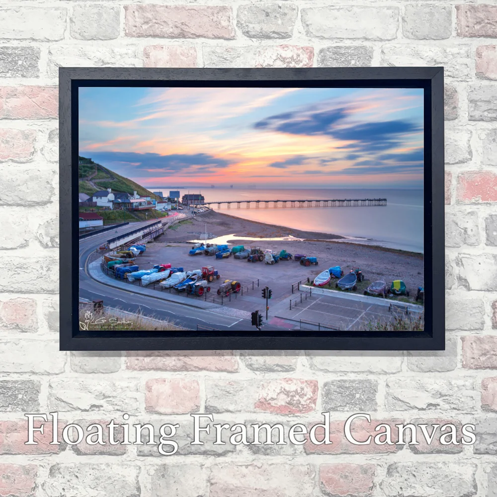Saltburn At Dusk 3 Saltburn At Dusk - Landscape-Float-Frame-Canvas