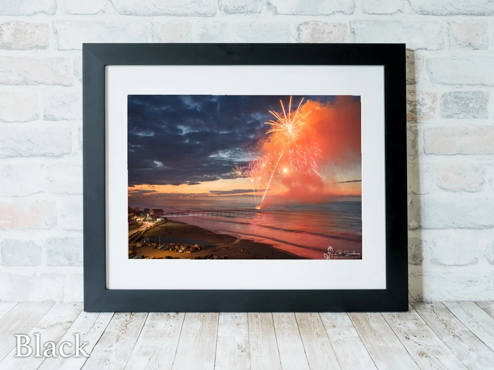 Saltburn Fireworks 6 Saltburn Fireworks - Black-Landscape-Frame