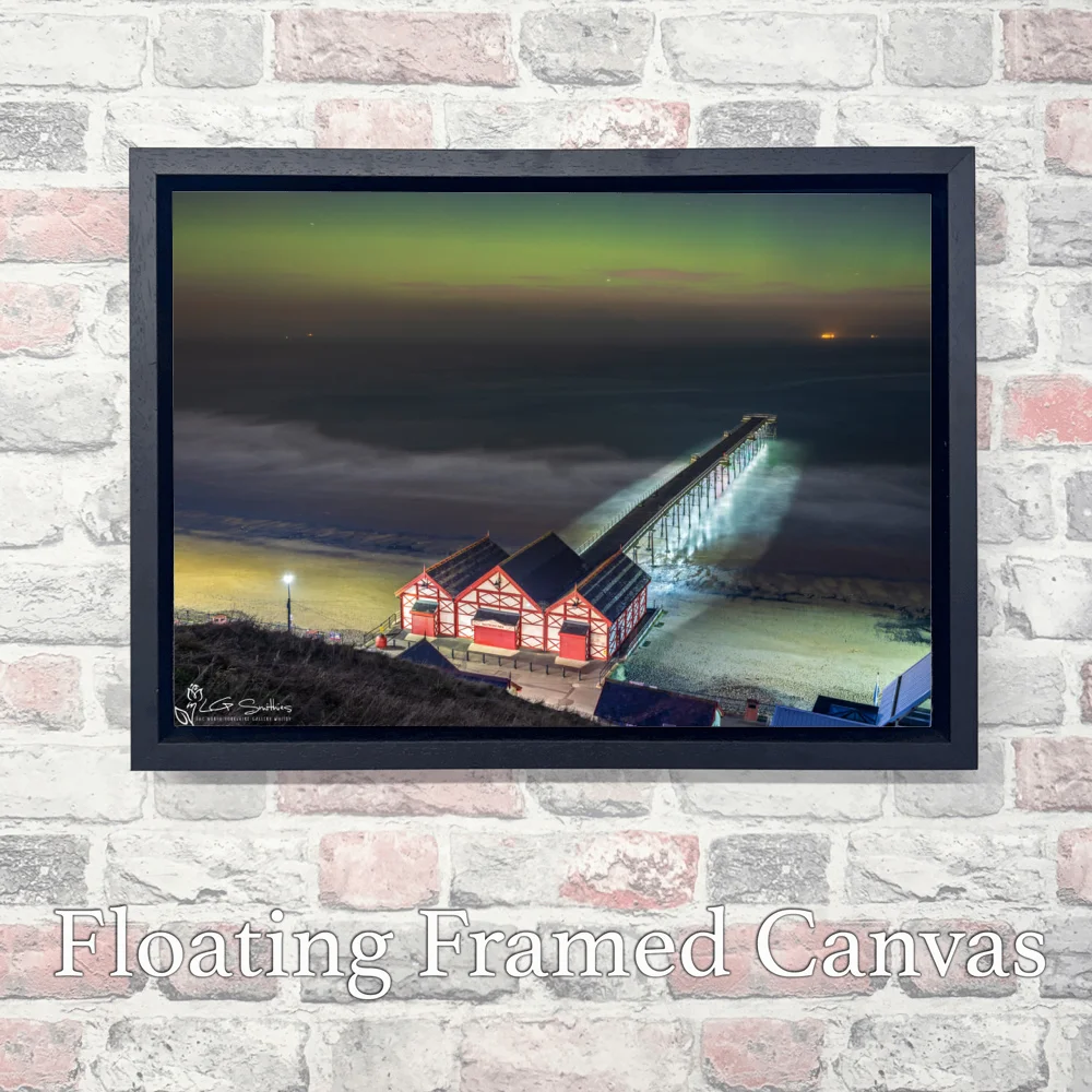 Saltburn Northern Lights 3 Saltburn Northern Lights - Landscape-Float-Frame-Canvas