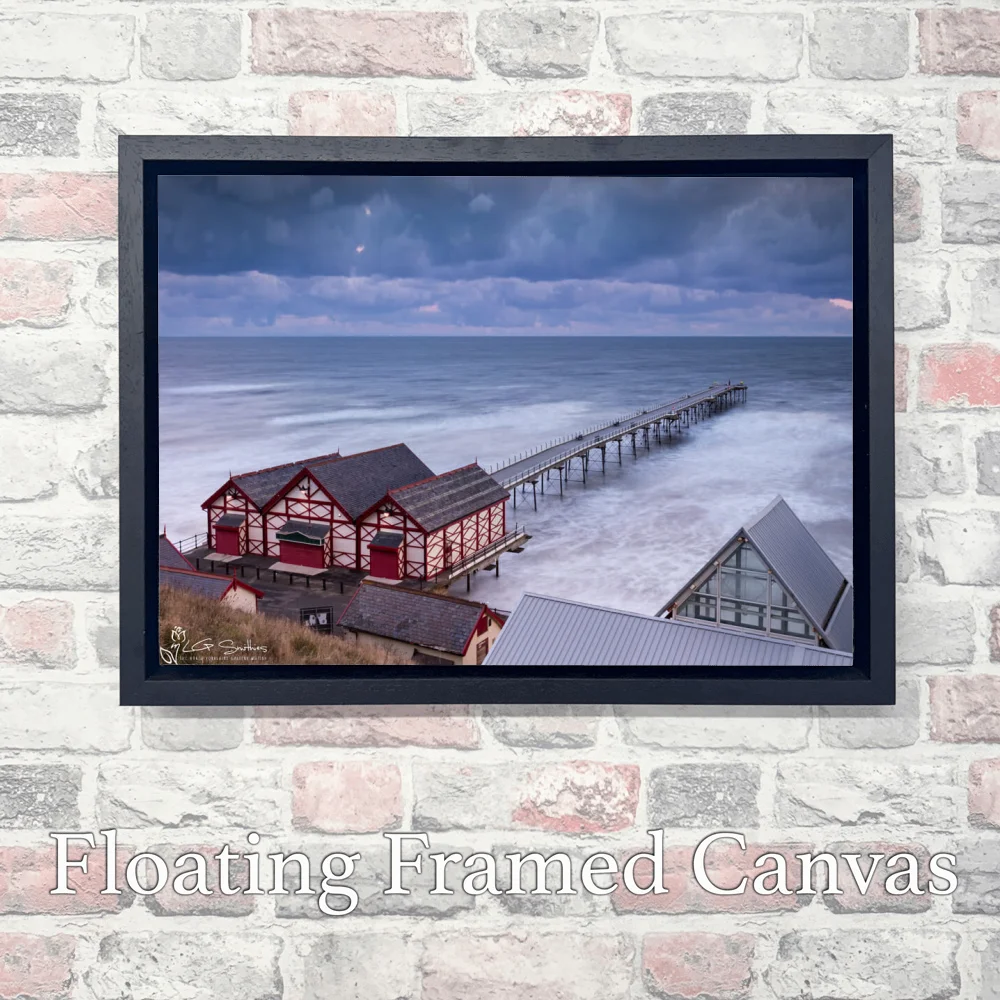 Saltburn Pier Winters Evening 3 Saltburn Pier Winters Evening - Landscape-Float-Frame-Canvas