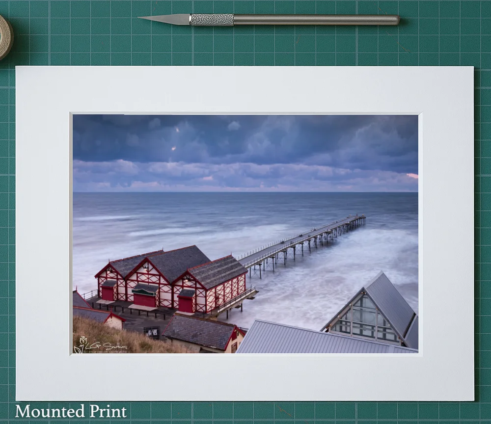 Saltburn Pier Winters Evening 2 Saltburn Pier Winters Evening - Landscape-Mounted-Print