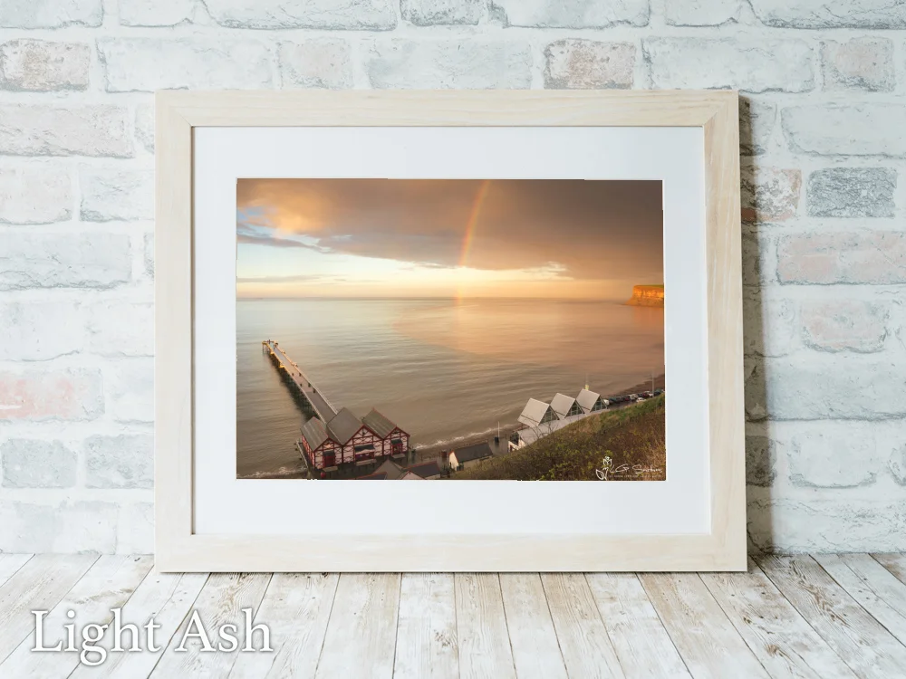 Saltburn Rainbow Over Huntcliff 5 Saltburn Rainbow Over Huntcliff - Light-Ash-Landscape-Frame