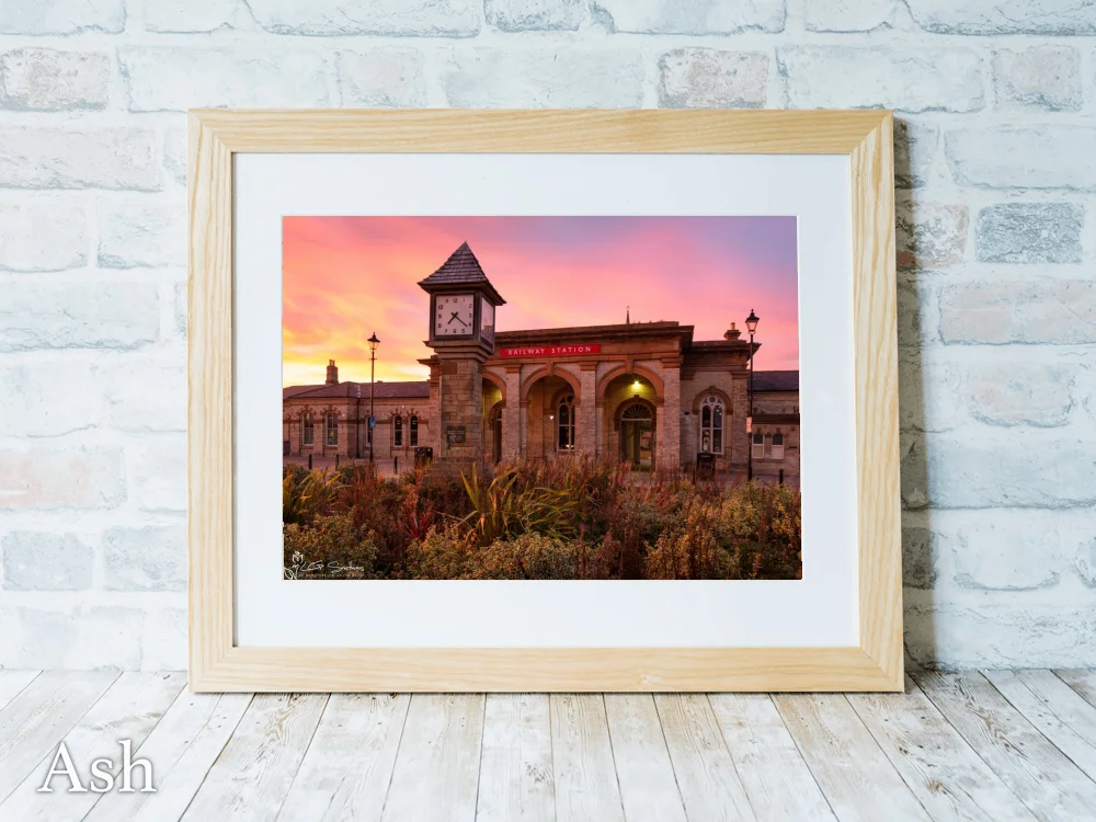 Saltburn Train Station At Sunset 7 Saltburn Train Station At Sunset - Ash-Landscape-Frame