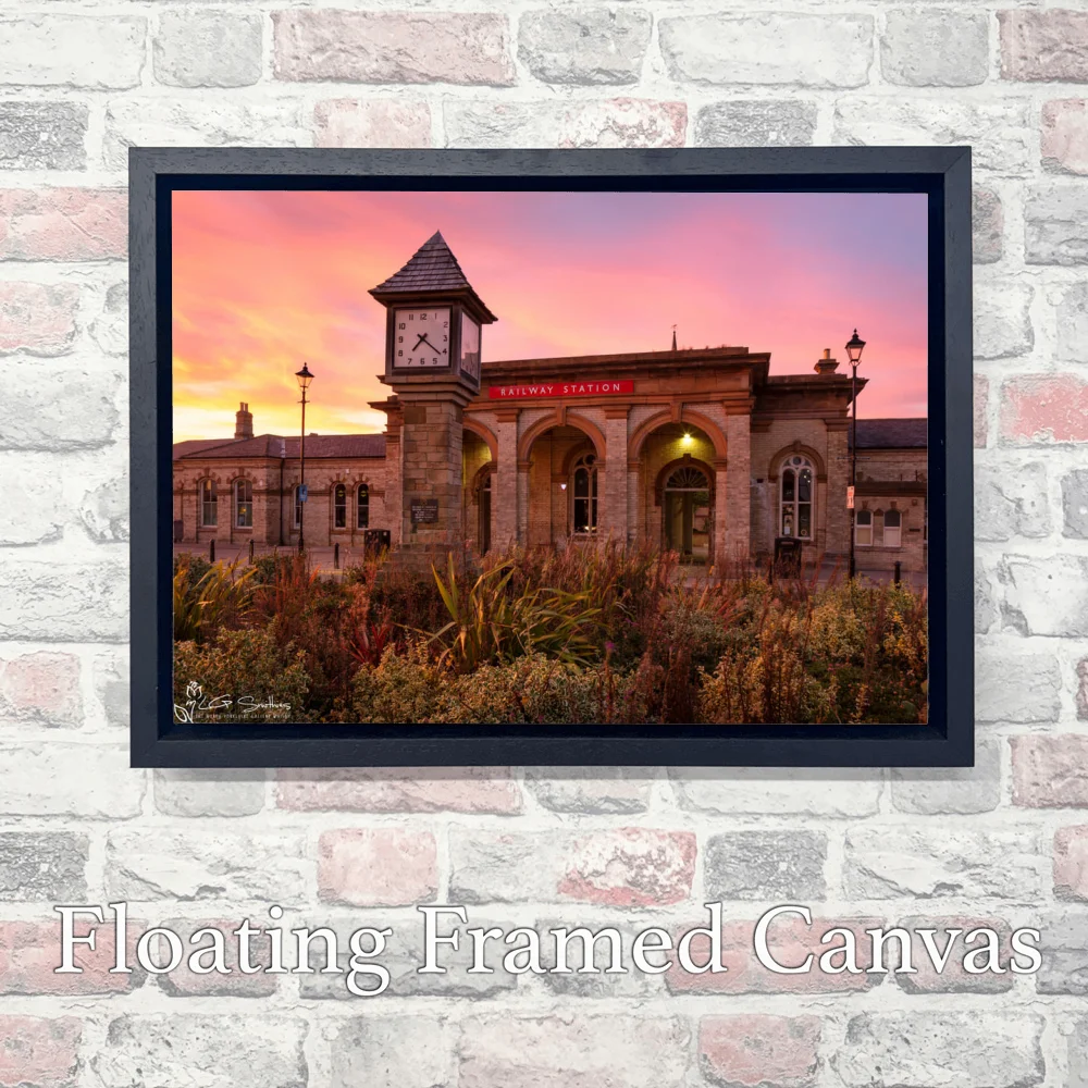 Saltburn Train Station At Sunset 3 Saltburn Train Station At Sunset - Landscape-Float-Frame-Canvas