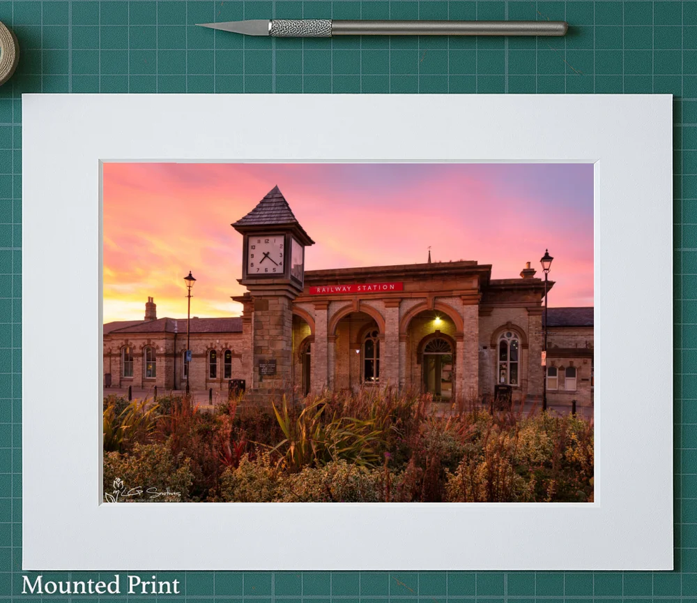 Saltburn Train Station At Sunset 2 Saltburn Train Station At Sunset - Landscape-Mounted-Print