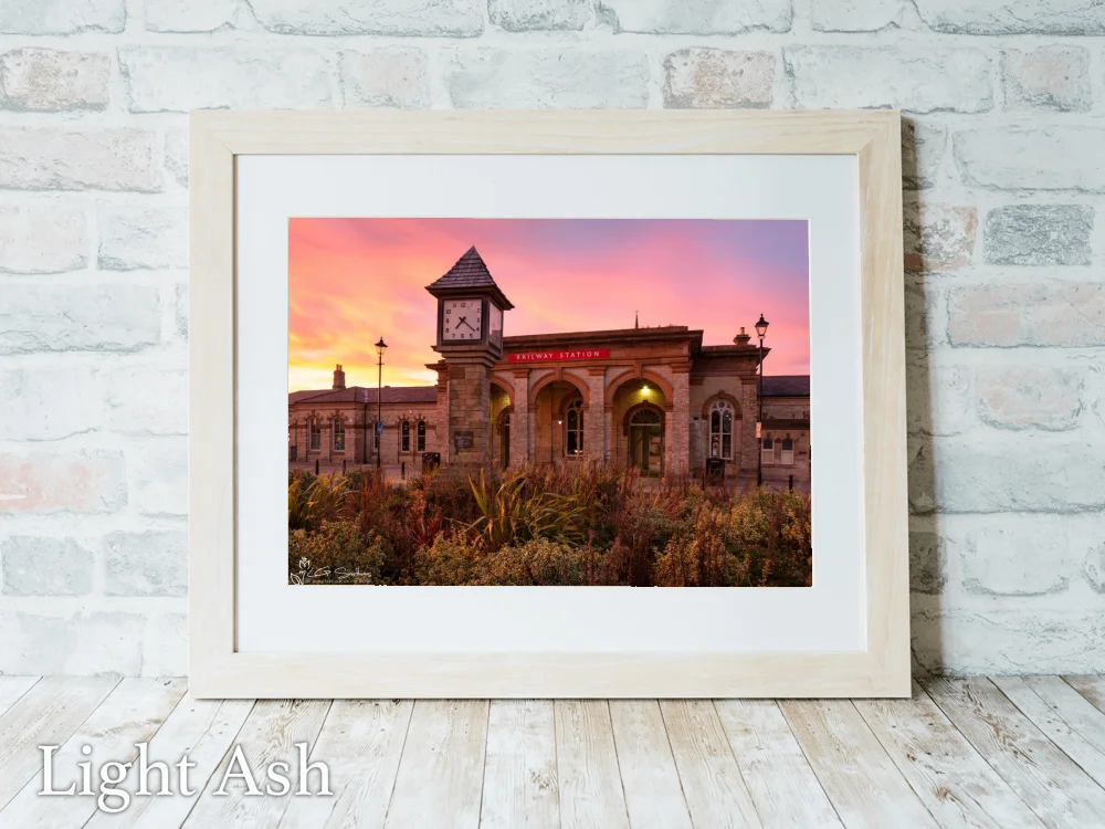 Saltburn Train Station At Sunset 5 Saltburn Train Station At Sunset - Light-Ash-Landscape-Frame
