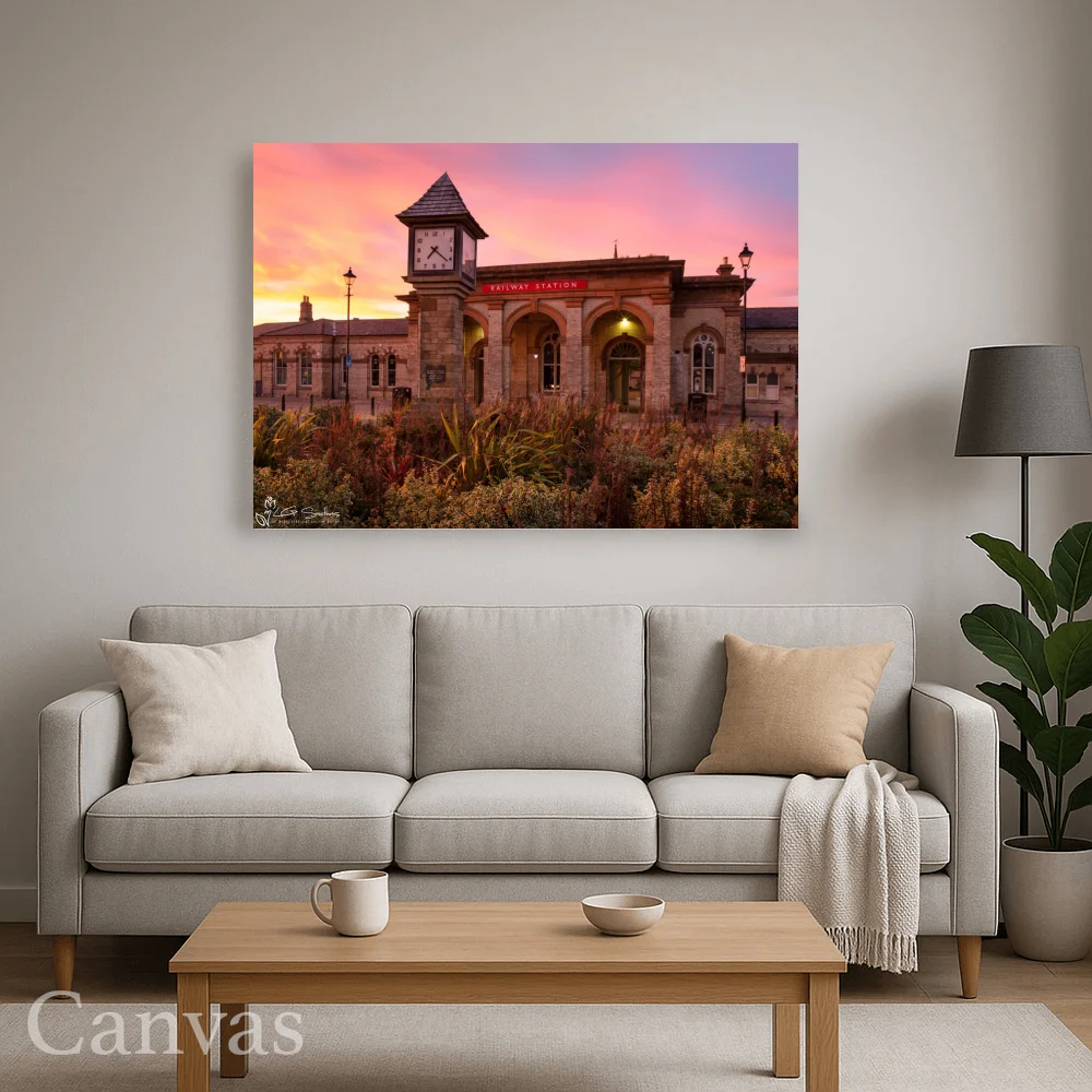 Saltburn Train Station At Sunset 8 Saltburn Train Station At Sunset - Wall-art-for-living-room-landscape